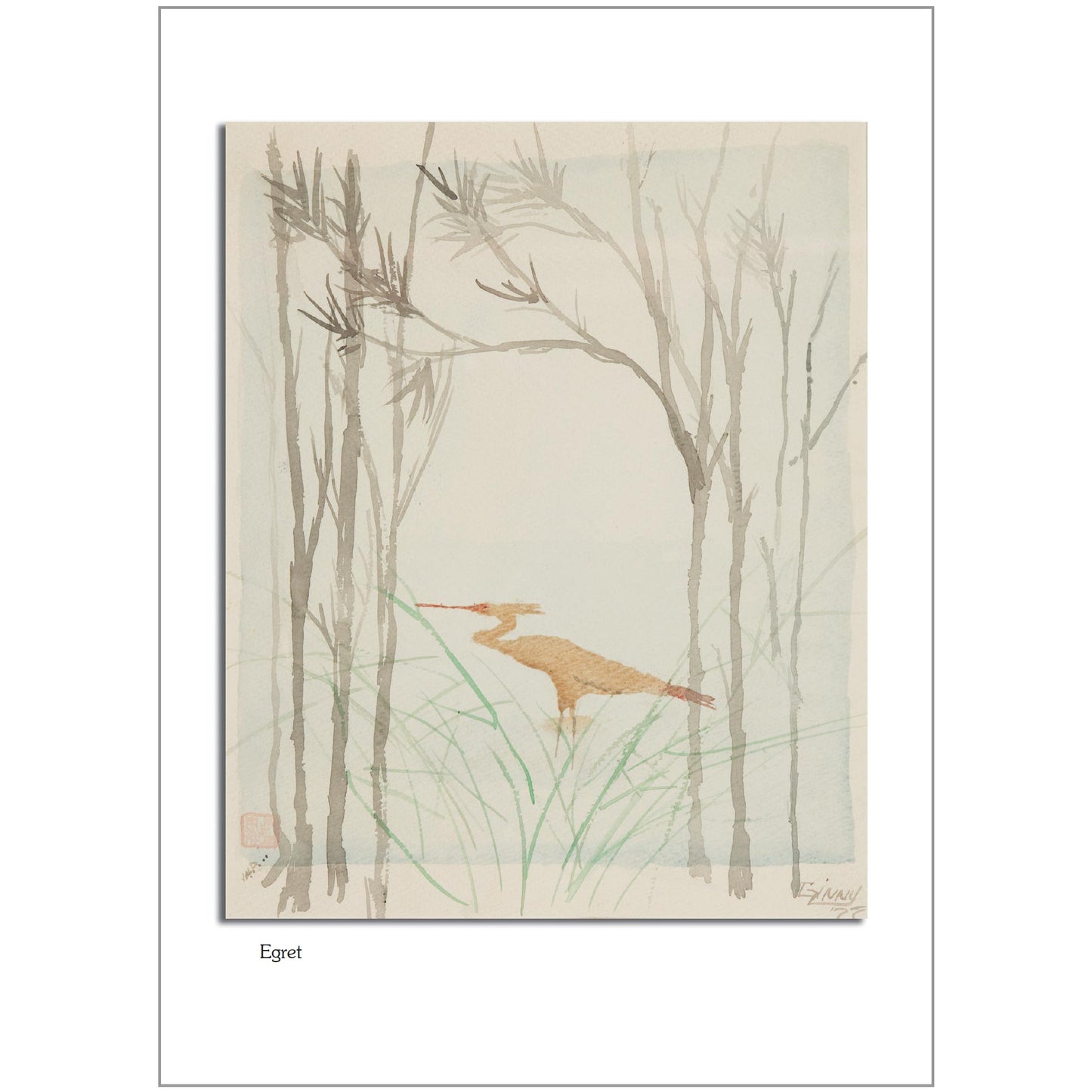 Egret Note Card