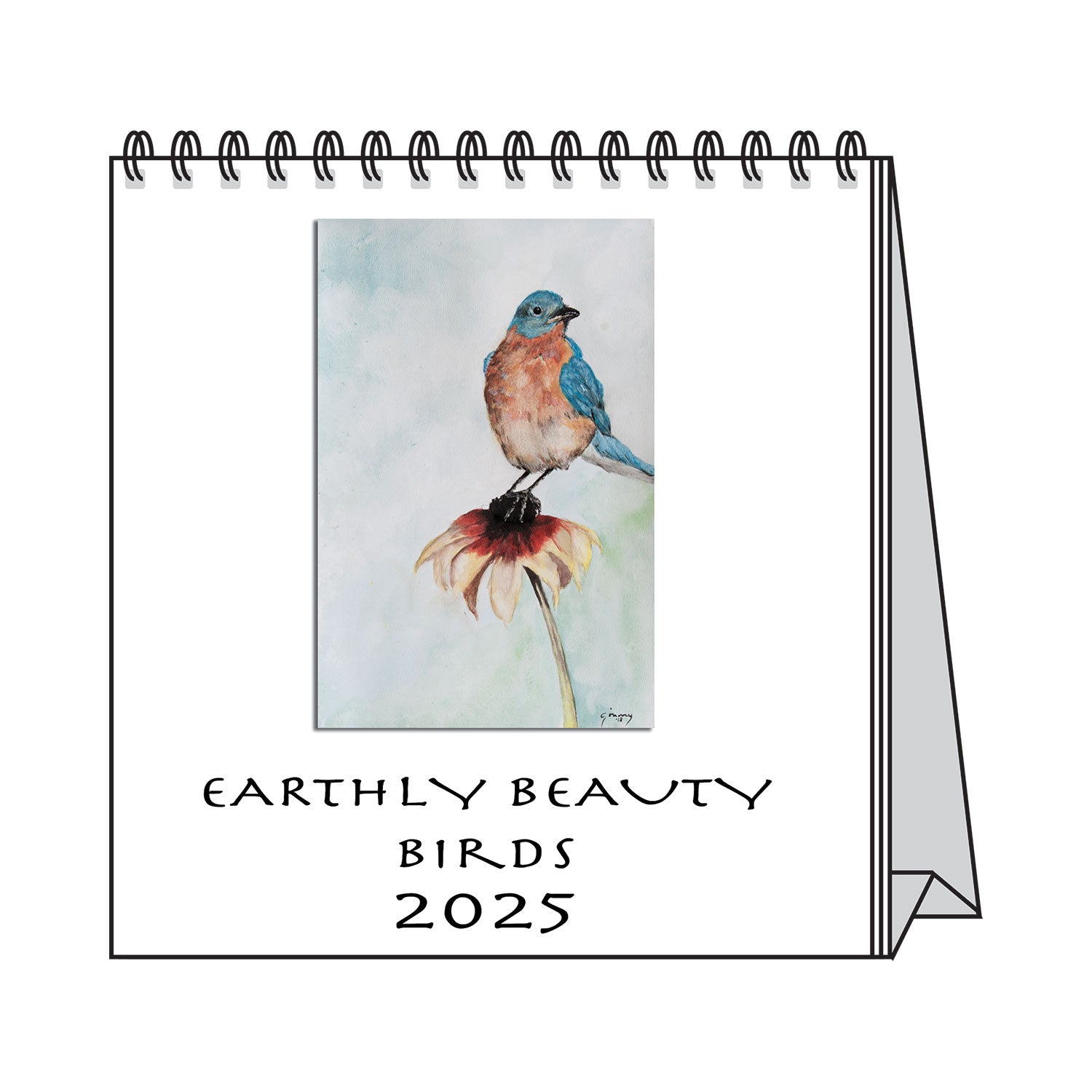 2025 earthly beauty birds easel calendar