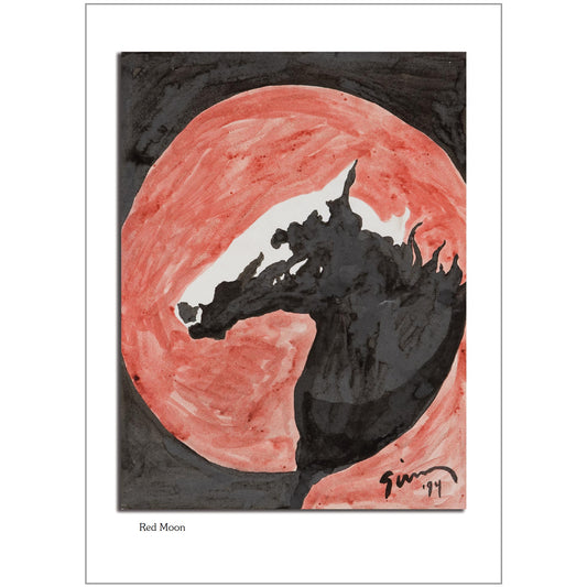 Red Moon Note Card