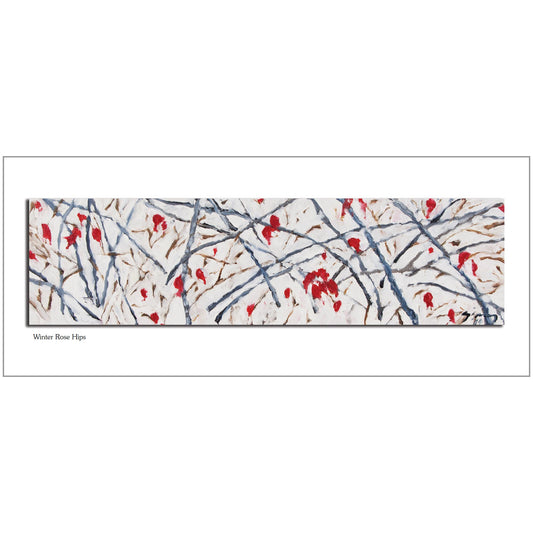 Winter Rose Hips Note Card